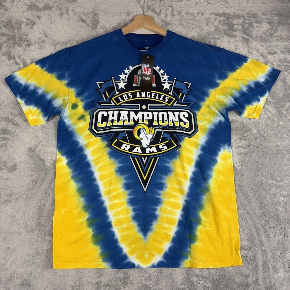 Los Angeles Rams Fanatics Super Bowl LVI Champs Tie Dye T-Shirt Men Size Large